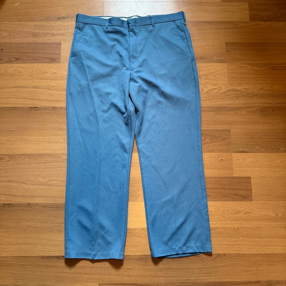 Men's Vintage 80's Haband Light Blue Polyester Slacks Dress Pants Sz 36 x 28 VTG